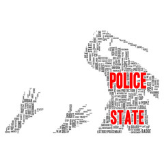 Plakat Police state word cloud concept