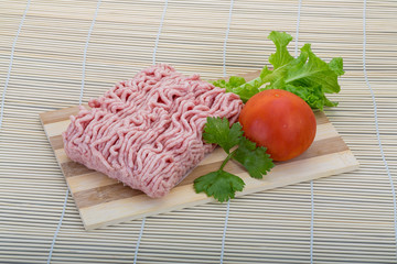 Raw minced pork meat