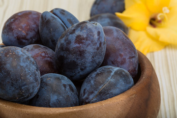 Fresh ripe prunes
