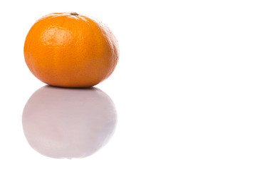 A Mandarin orange fruit over white background