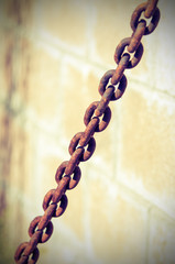 Old rusty metal chain.