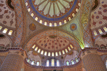 Fototapeta na wymiar Istanbul, Turchia, Moschea Blu Sultan Ahmet Camii