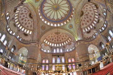 Fototapeta na wymiar Istanbul, Turchia, Moschea Blu Sultan Ahmet Camii