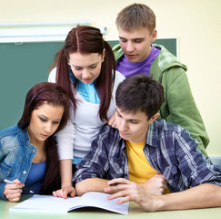 group of students in classroom