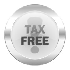 tax free chrome web icon isolated