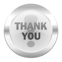 thank you chrome web icon isolated