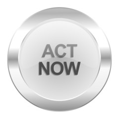 act now chrome web icon isolated
