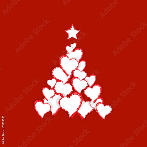 "Vector Christmas tree with hearts" Stock image and royaltyfree vector files on