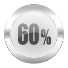 60 percent chrome web icon isolated