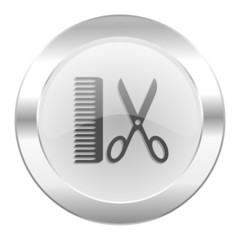 barber chrome web icon isolated