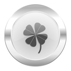 four-leaf clover chrome web icon isolated