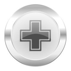 Fototapeta premium pharmacy chrome web icon isolated
