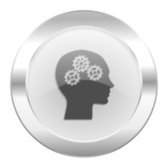 head chrome web icon isolated