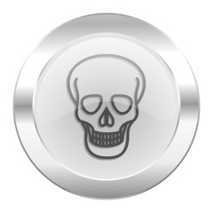 skull chrome web icon isolated