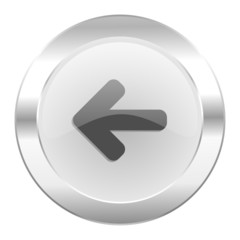 left arrow chrome web icon isolated