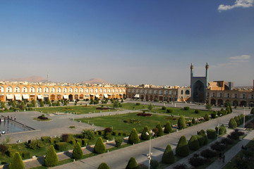 View of Naqsh e Jahan Square with Shah Mosque 