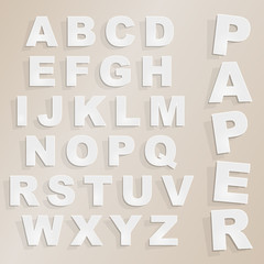 Vector paper cut alphabet