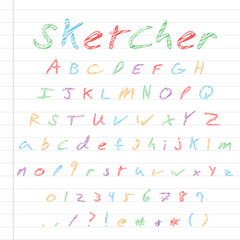 Fototapeta na wymiar Sketchers alphabet