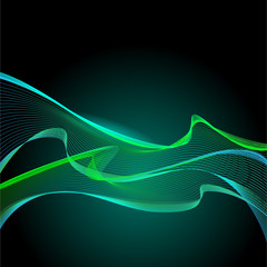 Vector glowing waves