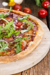 Homemade Ham Pizza (with rocket)