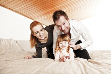 Happy Family on bed
