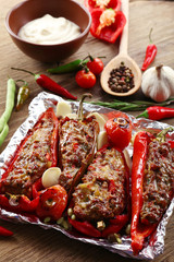 Stuffed pepper with meat and vegetables