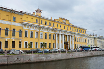 Naklejka na ściany i meble Река Мойка, Юсуповский дворец, Санкт-Петербург