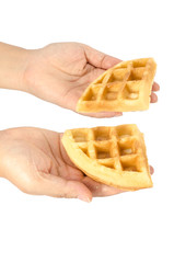 Hand holding waffle