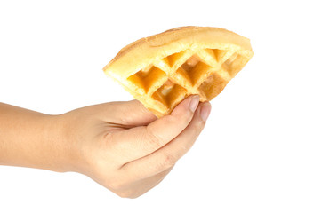 Hand holding waffle