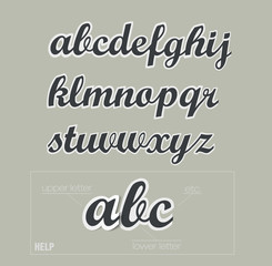 vector paper uppercase alphabet with shadows