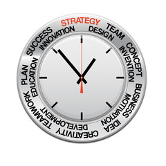 icon clock , red arrow specifies in a word strategy