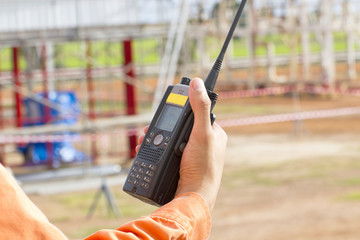 Hand hold walkie talkie