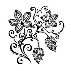 Vector Decorative Bush Hop