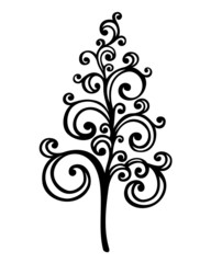 Fototapeta na wymiar Decorative Christmas Tree (Vector), Patterned design