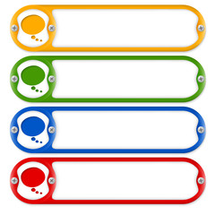 Fototapeta premium four frames with screws and speech bubble