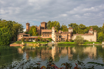 Fototapeta na wymiar The Medieval castle on the Po river, Turin