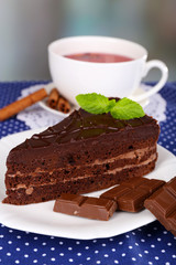 Piece of chocolate cake