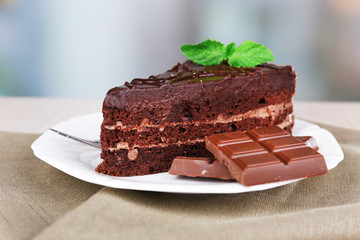 Piece of chocolate cake