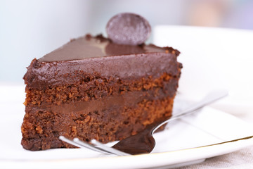 Piece of chocolate cake