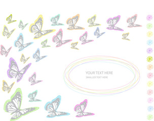 romantic vintage butterflies background