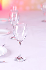 Table setting in restaurant