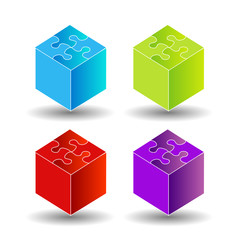 Fototapeta premium 3d boxes with puzzle roof