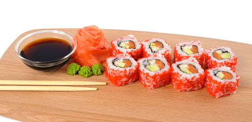 Sushi on a light background