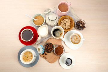 Fresh coffee with several ingredients