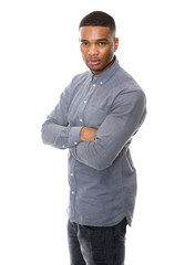 Serious african american man posing with arms crossed