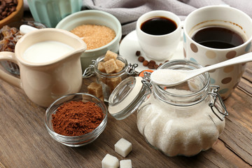 Fresh coffee with several ingredients