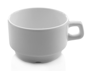 White cup isolated on white