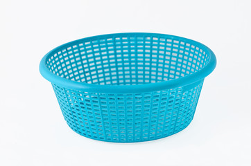 light blue plastic basket