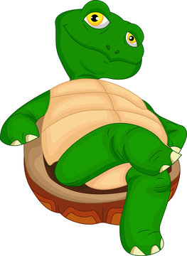 cute green turtle cartoon