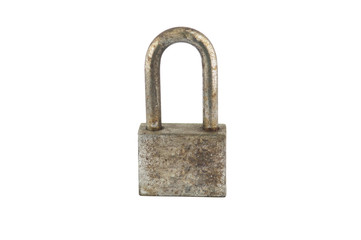 Naklejka premium rust iron lock on white